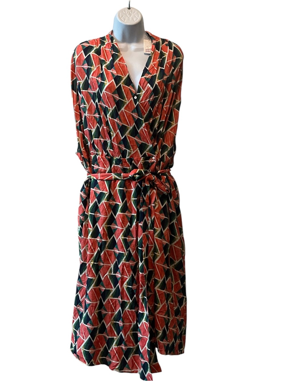 Part & parcel Geometric Wrap maxi sleeveless Dress